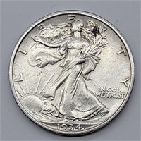 1934 WALKING LIBERTY HALF DOLLAR AU