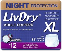 LivDry Adult XL Incontinence Underwear, Overnight