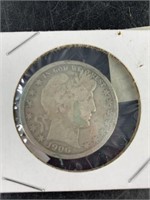 1906 D Barber silver half dollar,
