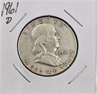 1961 D U.S. Franklin Silver Half Dollar