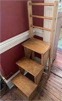Wooden Step Stool Library Ladder