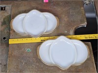 Fire King Oven Ware divided plates