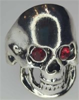 Gemstone eyeball skull ring size 9.25