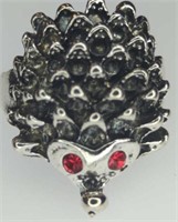 Gemstone eyeball hedgehog ring size 7