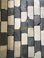 Marble Mosaic 4x12 - white/dark grey stick