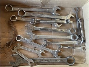 Assortment of combine wrenches.