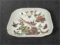 RARE! Antique Chinese Celadon Famille Rose Dish