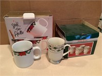 2 boxes Holiday mugs