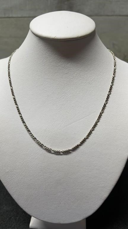 Sterling Silver 19" Figaro Link Chain 925