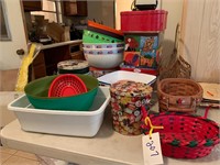 HUGE LOT BASKETS TINS AND BOWLS WOW!