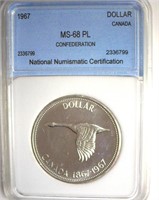 1967 Dollar NNC MS68 PL Confederation