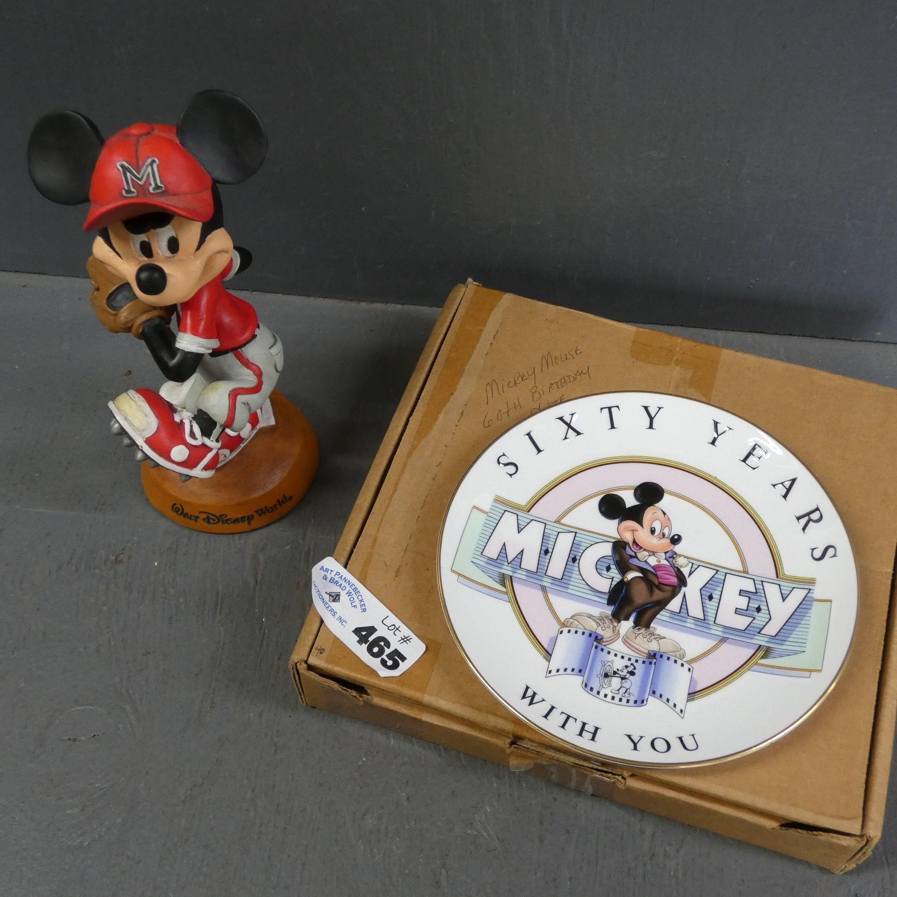Disney Mickey Mouse Bobblehead & Plate
