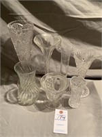 VTG Clear Glass Vases