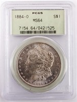 Coin 1884-O  Morgan Silver Dollar PCGS MS64