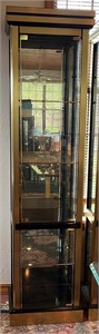 Vintage 5 Shelf-Light-Mirror-Glass Curio Cabinet