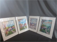 (4) Four Seasons Watercolor Art (Not Prints)