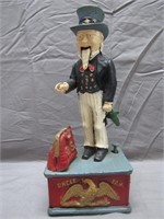 Vintage Metal Uncle Sam Coin Bank