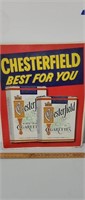 Large vintage chesterfield cigarettes metal sign.