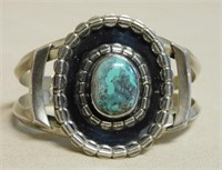 Navajo Turquoise Sterling Silver Cuff.