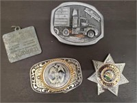 Pair of Vintage Belt Buckles, Nye County Deputy