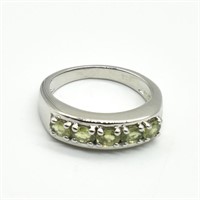 Silver Green Sapphire(1.45ct) Ring