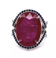$20,000.00 14k White Gold 9.28 cts Ruby & D