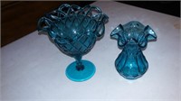 BLUE GLASS DISPLAY PIECES