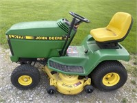 John Deere riding lawn mower, snowblower