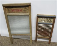 (2) Vintage washboards. National has glass