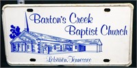 Bartons Creek Baptist, Lebanon TN vanity plate