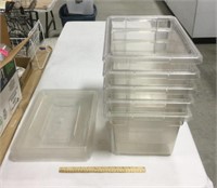 5- plastic bins 3 lids