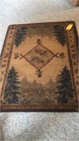 Tree & Pinecone Scene Accent Rug 4' x 5.25'