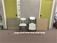 4 folding chairs & 2 card tables