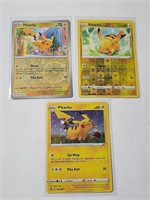 3x card Pikachu pokemon lot