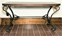 Gothic Style Metal Base Entry Table