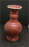 6 Inch Tall Red/Maroon Porcelain Vase