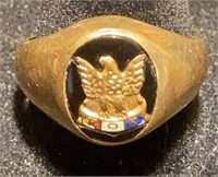 10K yellow gold Eagles ring
