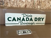 Vintage embossed Canada Dry painted tin