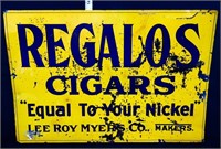 Vntg metal 19.5x13.5 Regalos Cigars adv sign
