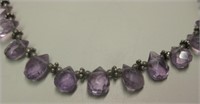 Sterling Silver & Amethyst Necklace - Tested