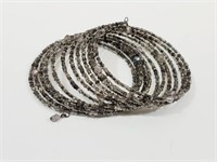 Memory Wire Crystal Beaded Bracelet