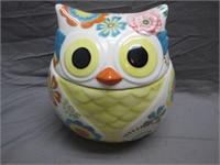 Groovy Hand Painted Owl Cookie Jar