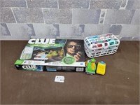 Clue game, paw patrol toys, pacifiers etc