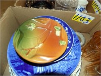 DISHES, SAUCERS,  CARNIVAL GLASS ITEMS. AND