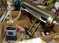 TIMEX ALARM CLOCK , BRASS DESK LAMP AND OTHER