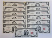 13 - 1963 $2 Legal Tender Star Note Sequential