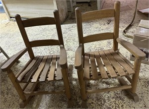 2 Child R Wooden rocking Chairs