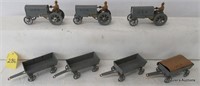 3 German Tractors and 4 Wagons