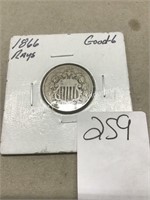 1866 5 CENT COIN (DISPLAY)