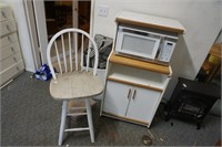 Microwave Stand w/ Microwave & Chair